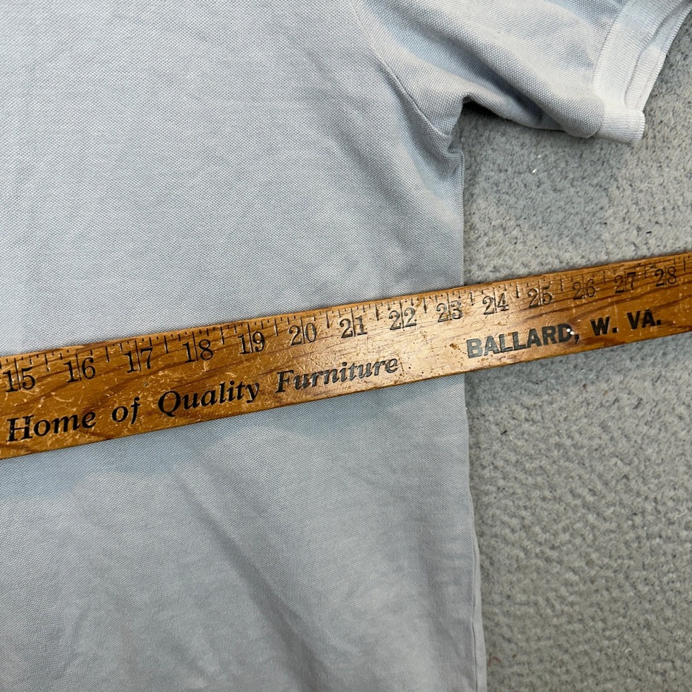 Faherty Polo Shirt Mens 2XL Light Blue Casual Rugby Short Sleeve Stretch Logo - Picture 8 of 10